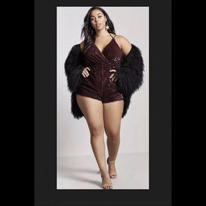 NWT Forever  21+ - velvet knit romper 3x